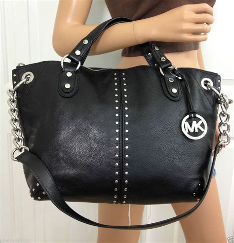 michael kors black and silver purse|michael kors silver handbags sale.